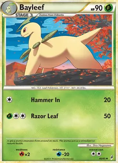 Bayleef [Hammer In | Razor Leaf] 카드 이미지