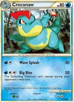 Croconaw [Wave Splash | Big Bite] 카드 이미지