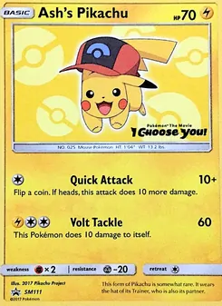 Ash's Pikachu [Quick Attack | Volt Tackle] 카드 이미지
