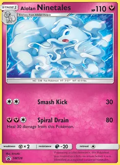 Alolan Ninetales [Smash Kick | Spiral Drain] 카드 이미지