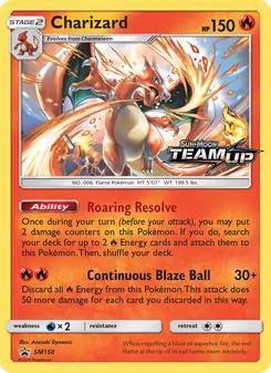 Charizard [Roaring Resolve | Continuous Blaze Ball] 카드 이미지