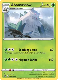 Abomasnow [Soothing Scent | Megaton Lariat] 카드 이미지