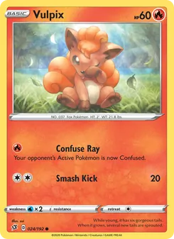 Vulpix [Confuse Ray | Smash Kick] 카드 이미지