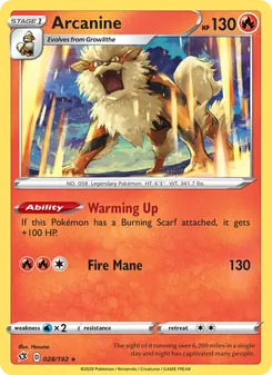 Arcanine [Warming Up | Fire Mane] 카드 이미지