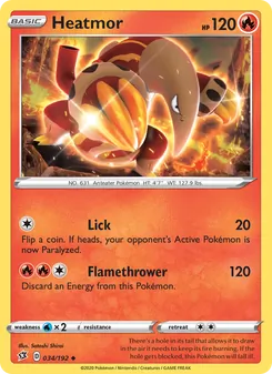 Heatmor [Lick | Flamethrower] 카드 이미지