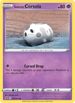 Galarian Corsola [Cursed Drop] 카드 이미지