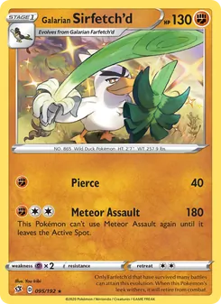 Galarian Sirfetch'd [Pierce | Meteor Assault] 카드 이미지