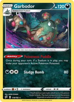Garbodor [Poisonous Puddle | Sludge Bomb] 카드 이미지