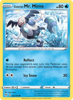 Galarian Mr. Mime [Reflect | Icy Snow] 카드 이미지