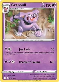 Granbull [Jaw Lock | Headbutt Bounce] 카드 이미지