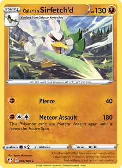Galarian Sirfetch'd [Pierce | Meteor Assault] 카드 이미지