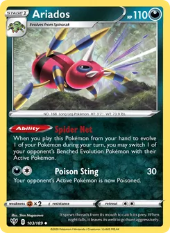 Ariados [Spider Net | Poison Sting] 카드 이미지