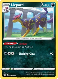 Liepard [Limber | Slashing Claw] 카드 이미지