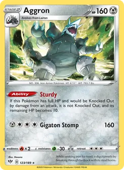 Aggron [Sturdy | Gigaton Stomp] 카드 이미지