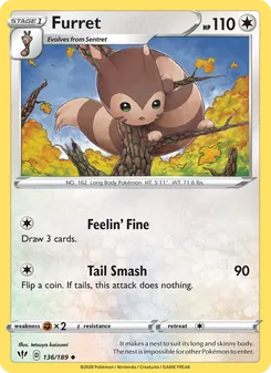 Furret [Feelin' Fine | Tail Smash] 카드 이미지