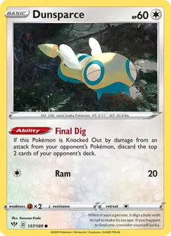 Dunsparce [Final Dig | Ram] 카드 이미지