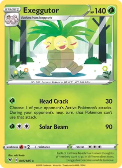 Exeggutor [Head Crack | Solar Beam] 카드 이미지