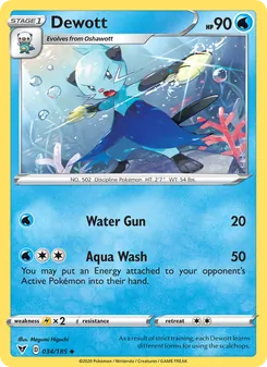 Dewott [Water Gun | Aqua Wash] 카드 이미지