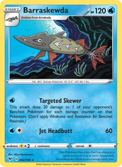 Barraskewda [Targeted Skewer | Jet Headbutt] 카드 이미지