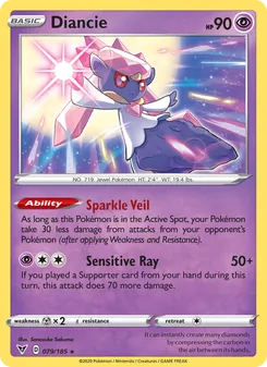 Diancie [Sparkle Veil | Sensitive Ray] 카드 이미지