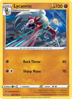 Lycanroc [Rock Throw | Sharp Mane] 카드 이미지