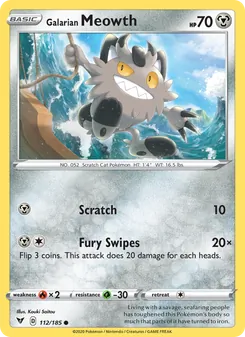 Galarian Meowth [Scratch | Fury Swipes] 카드 이미지