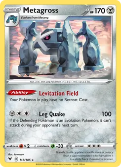 Metagross [Levitation Field | Leg Quake] 카드 이미지
