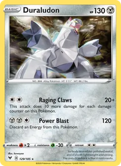 Duraludon [Raging Claws | Power Blast] 카드 이미지