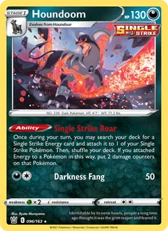 Houndoom [Single Strike Roar | Darkness Fang] 카드 이미지