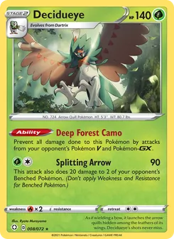 Decidueye [Deep Forest Camo | Splitting Arrow] 카드 이미지