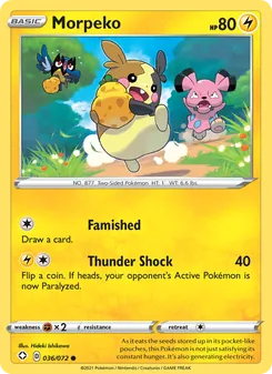 Morpeko [Famished | Thunder Shock] 카드 이미지