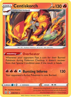 Centiskorch [Overheater | Bursting Inferno] 카드 이미지