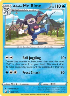 Galarian Mr. Rime [Ball Juggling | Frost Smash] 카드 이미지