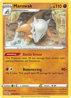 Marowak [Battle Armor | Bonemerang]