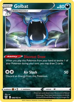 Golbat [Discreet Draw | Air Slash] 카드 이미지