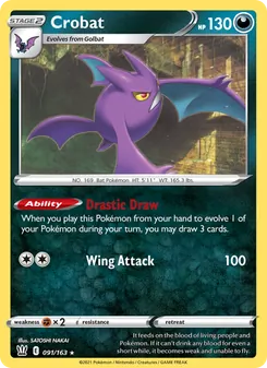 Crobat [Drastic Draw | Wing Attack] 카드 이미지
