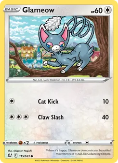 Glameow [Cat Kick | Claw Slash] 카드 이미지