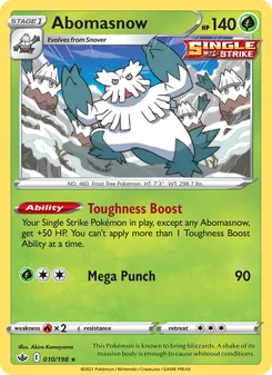 Abomasnow [Toughness Boost | Mega Punch] 카드 이미지