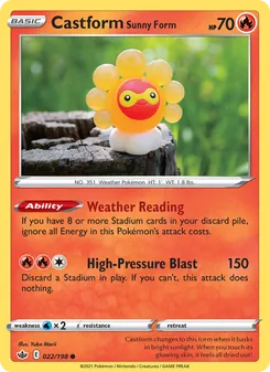 Castform Sunny Form [Weather Reading | High-Pressure Blast] 카드 이미지