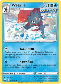 Weavile [Two-Hit KO | Nasty Plot] 카드 이미지