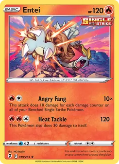 Entei [Angry Fang | Heat Tackle] 카드 이미지