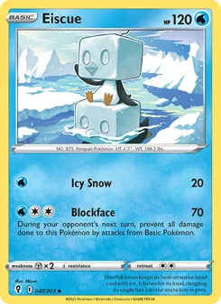 Eiscue [Icy Snow | Blockface] 카드 이미지