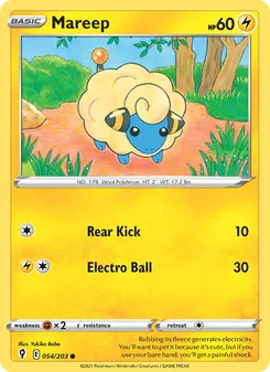 Mareep [Rear Kick | Electro Ball] 카드 이미지