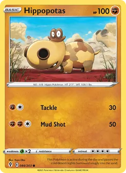 Hippopotas [Tackle | Mud Shot] 카드 이미지