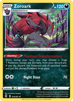 Zoroark [Phantom Transformation | Night Daze] 카드 이미지