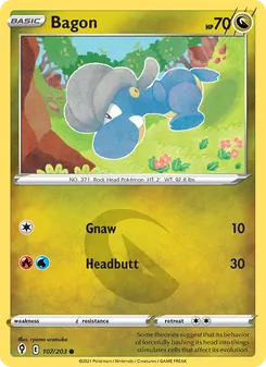Bagon [Gnaw | Headbutt] 카드 이미지