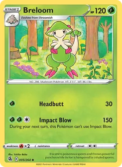 Breloom [Headbutt | Impact Blow] 카드 이미지