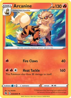 Arcanine [Fire Claws | Heat Tackle] 카드 이미지