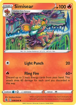 Simisear [Light Punch | Fling Fire] 카드 이미지