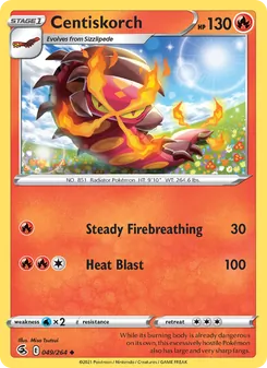 Centiskorch [Steady Firebreathing | Heat Blast] 카드 이미지